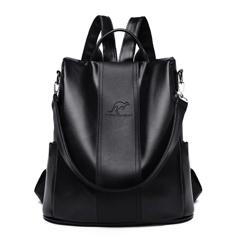 Stylish Vintage PU Leather Backpack with Retractable Feature