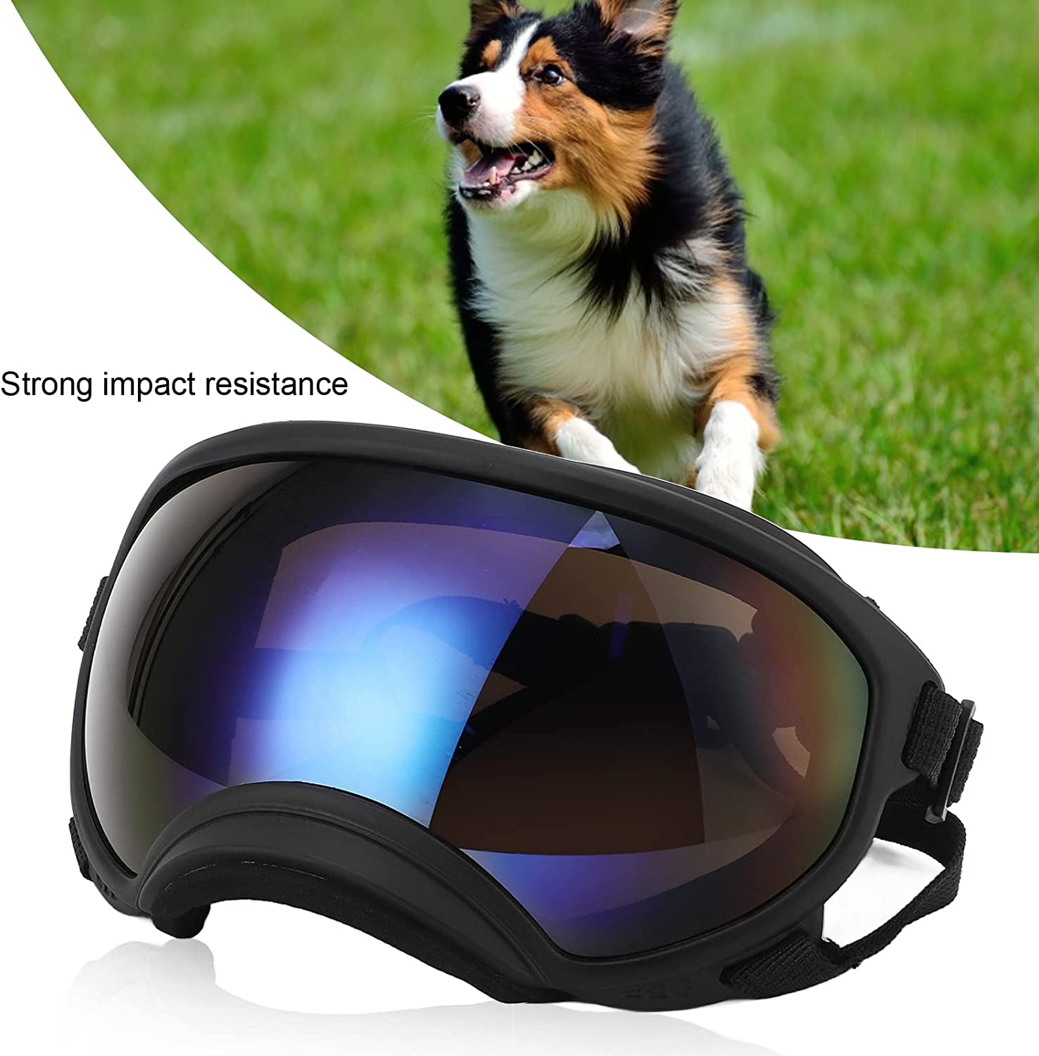 Premium UV-Blocking Dog Sunglasses with Adjustable Strap for Outdoor Protection