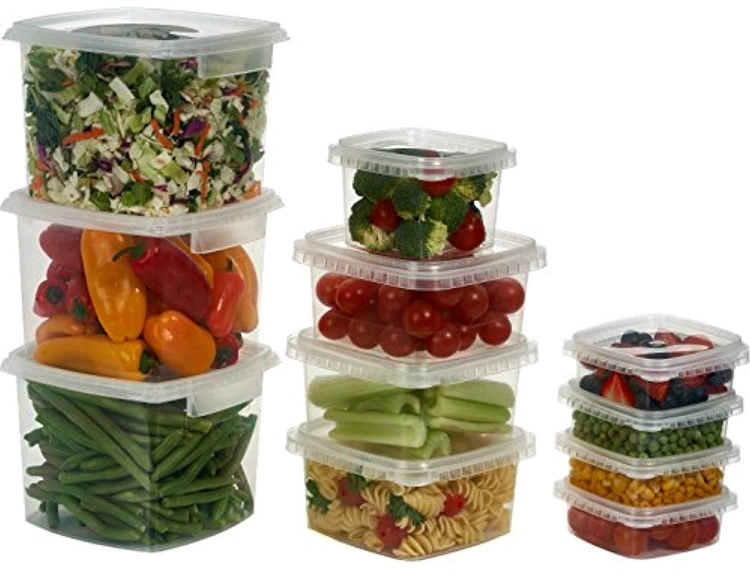 Decony 64 oz. Leak-Proof Deli Containers with Lids, Clear, Stackable, Microwave & Freezer Safe