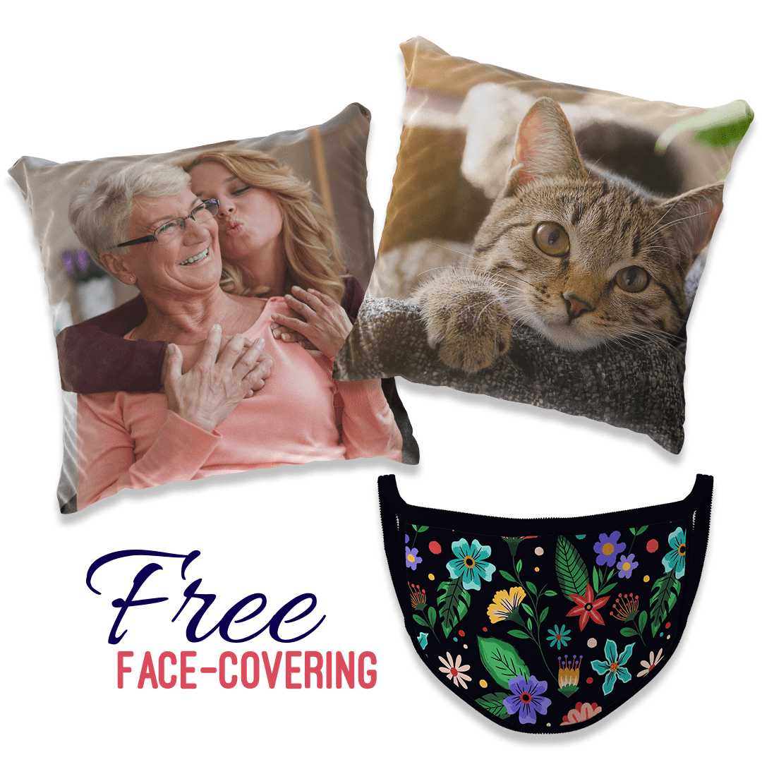 Personalized Photo Pillow Cases with Free Face Covering