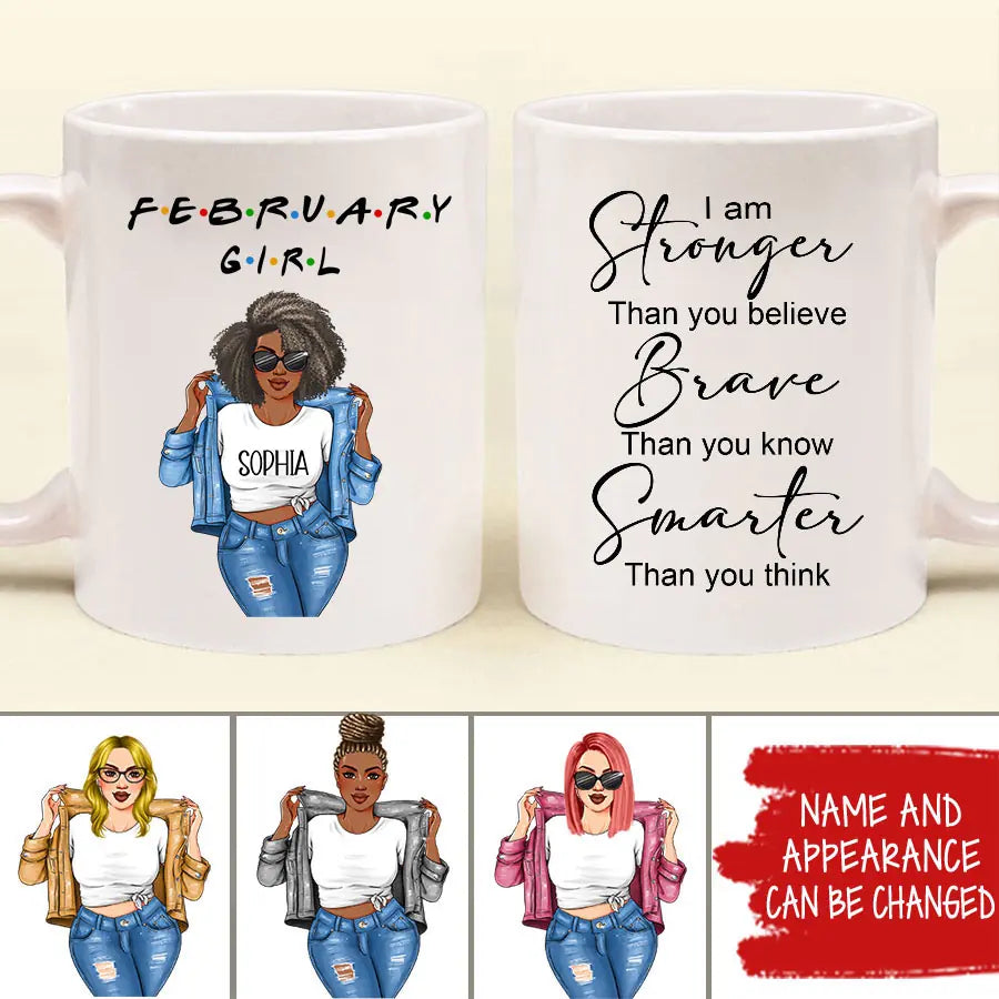 Personalized February Birthday Mug for Women