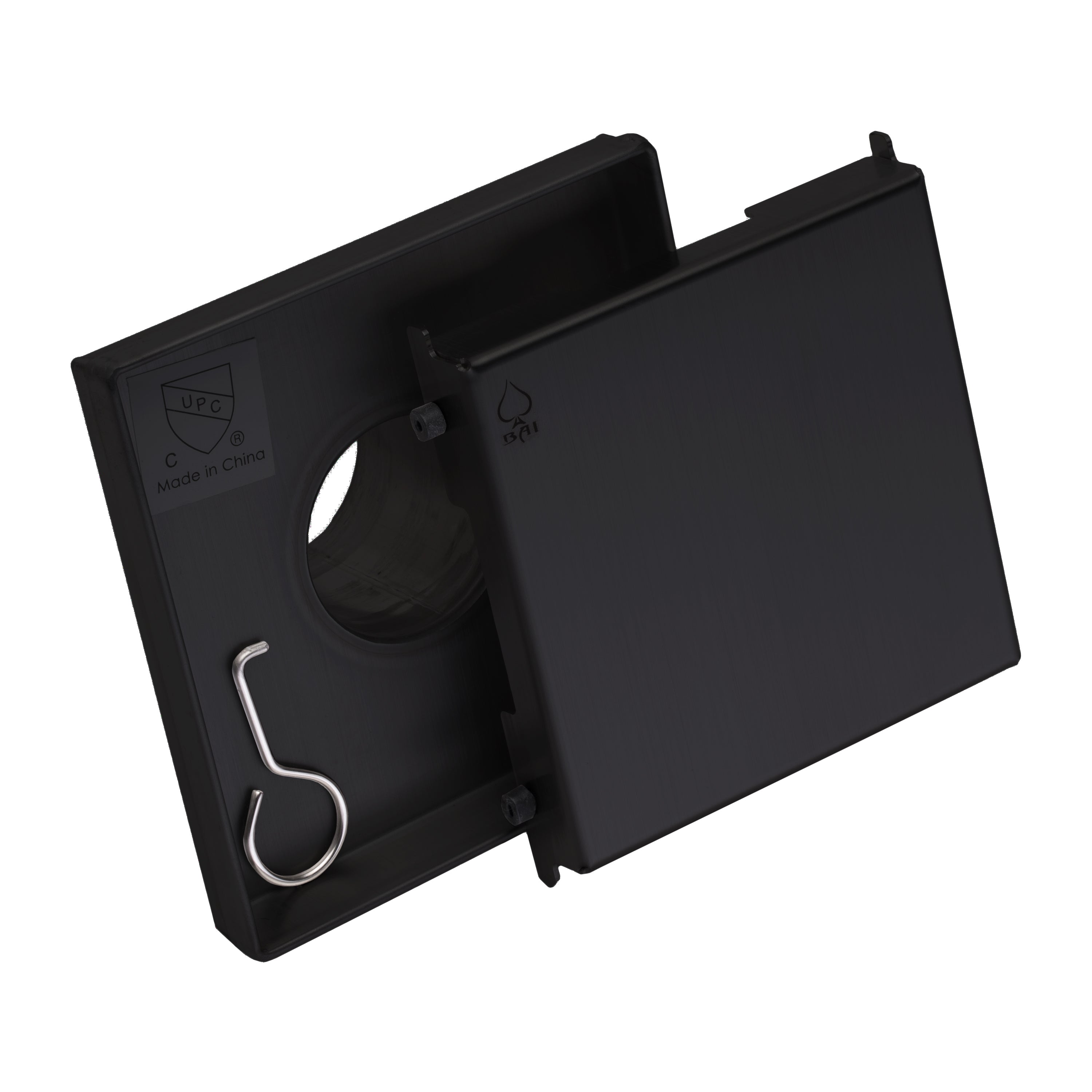 BAI 0506 Stainless Steel Square Shower Drain with Matte Black Finish