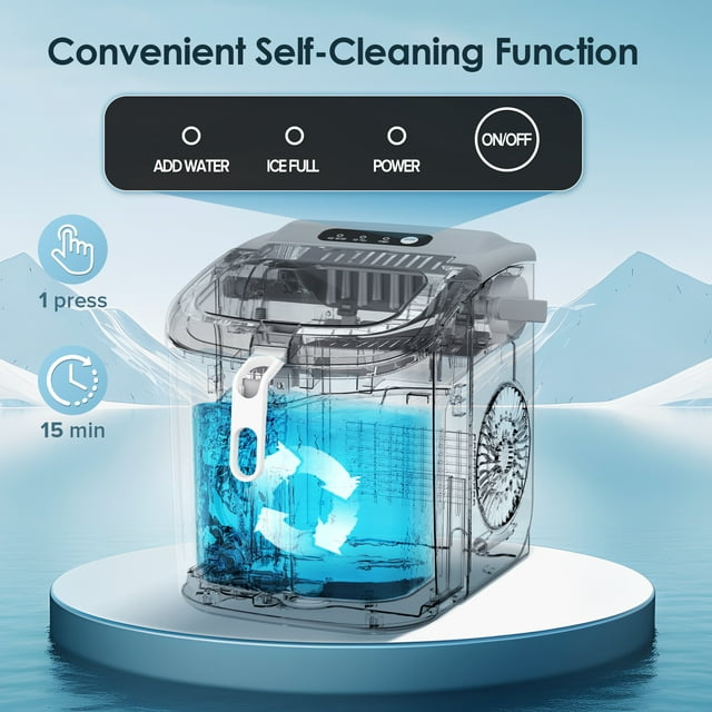 Auseo Portable Ice Maker, Fast and Efficient Countertop Machine