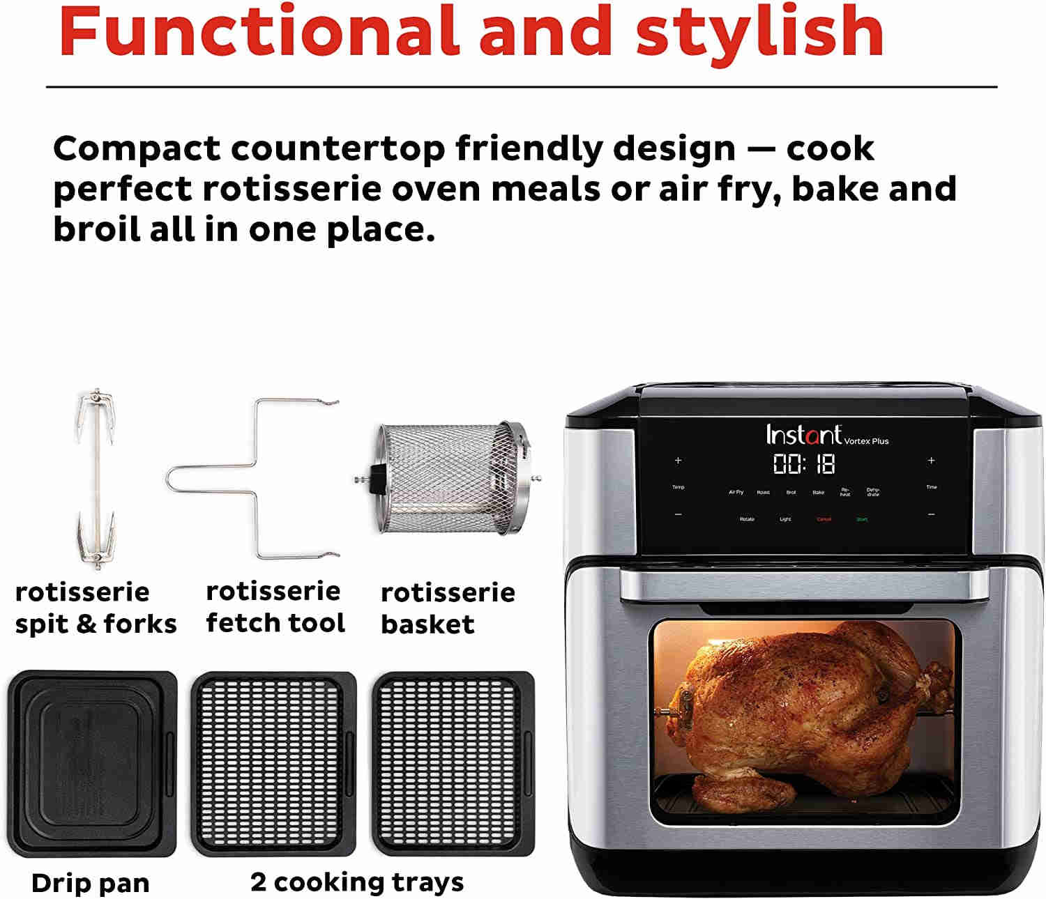 Instant Vortex Plus 10-Quart 7-in-1 Air Fryer with EvenCrisp Technology