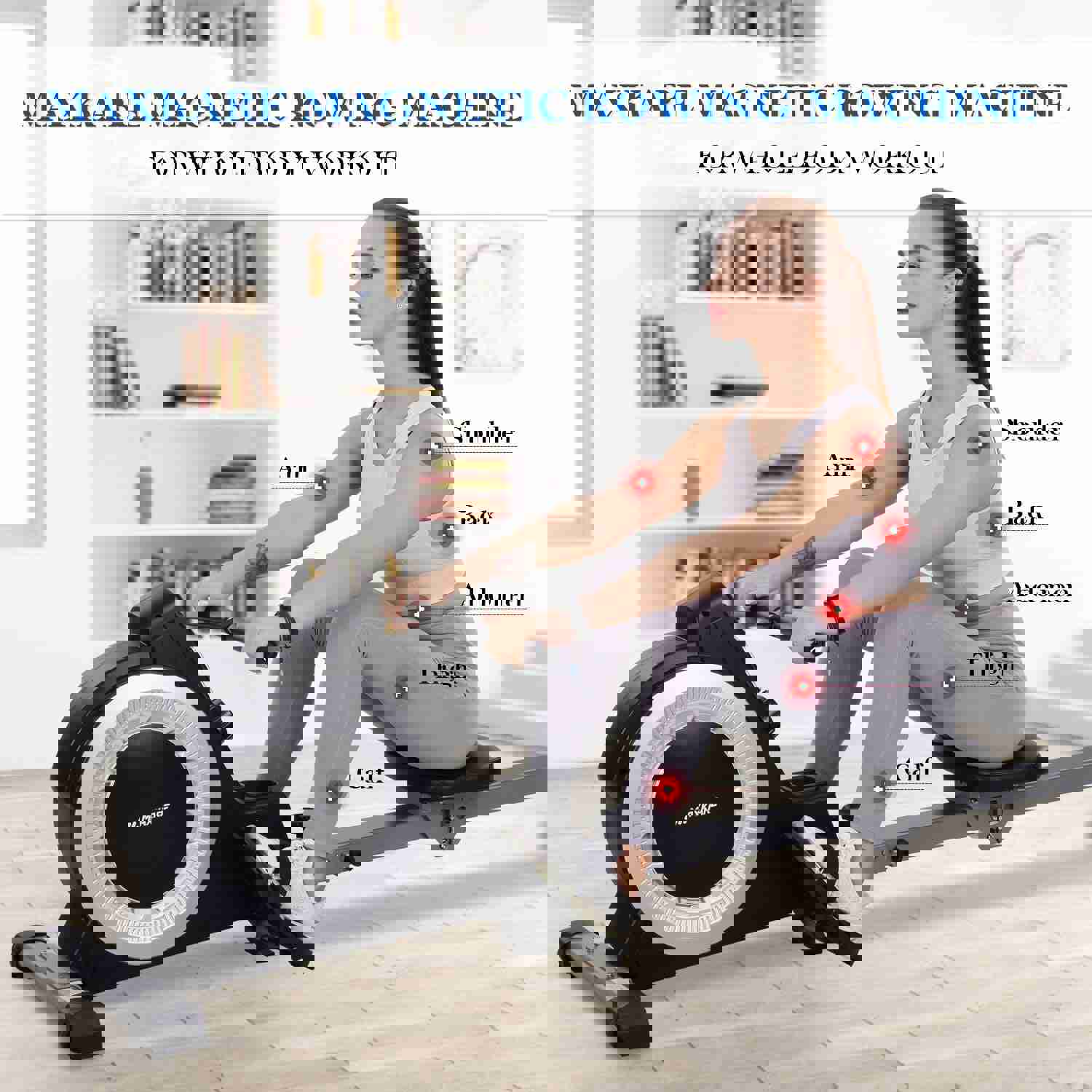 Premium 16-Level Magnetic Rowing Machine for Home Fitness