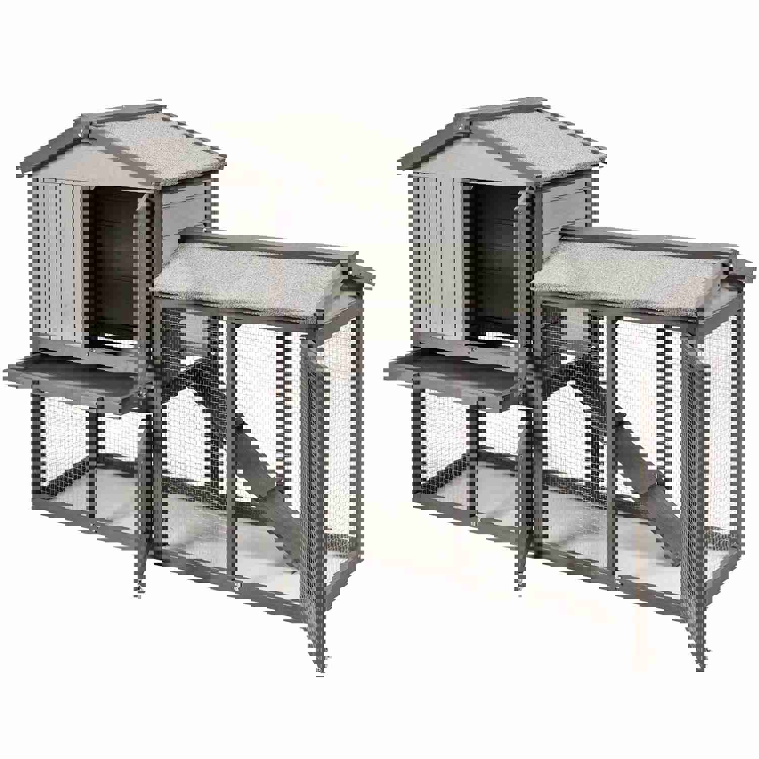 Gymax 58" Large Weatherproof Wooden Rabbit Hutch & Chicken Coop