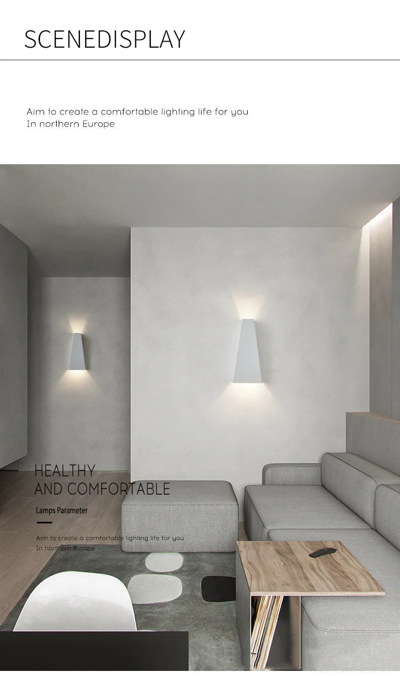 Modern LED Wall Lamp with Up and Down Lighting for Home and Hotel