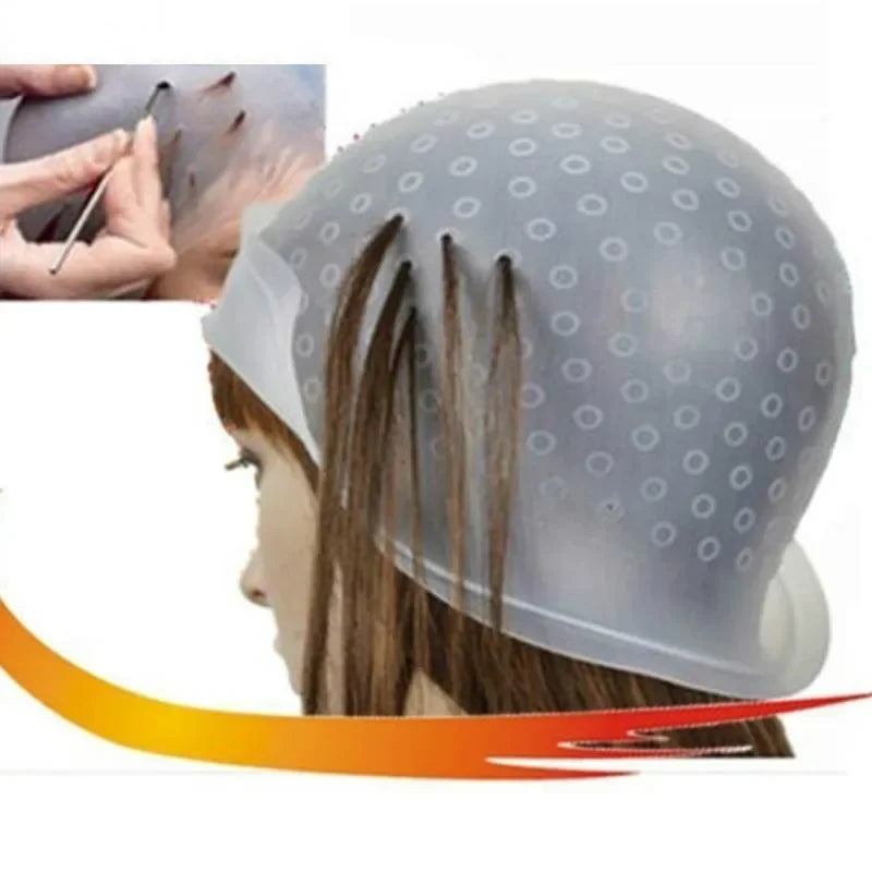 Professional Reusable Silicone Hair Coloring Cap for Salon Use