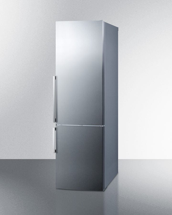 Summit 24" Bottom Freezer Refrigerator with Ice Maker - Stainless Steel