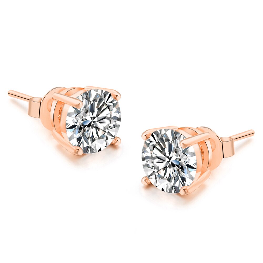 Glamorous Round CZ Stud Earrings for Women, Trendy 2023 Fashion Jewelry
