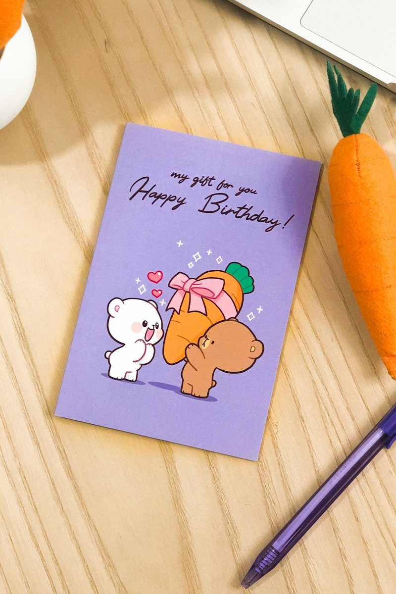 Charming Milk & Mocha Birthday Card - Ideal for All Ages