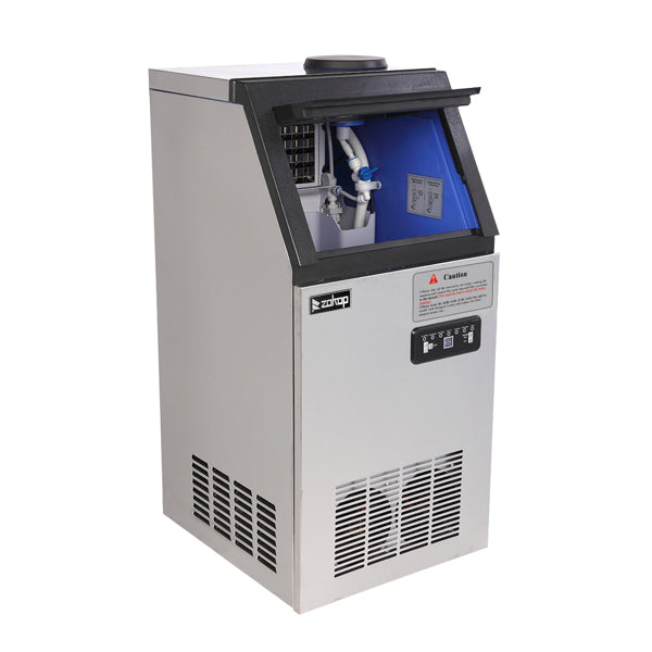 ZOKOP BY-70PF Stainless Steel Ice Maker - High-Capacity Cube Ice Machine