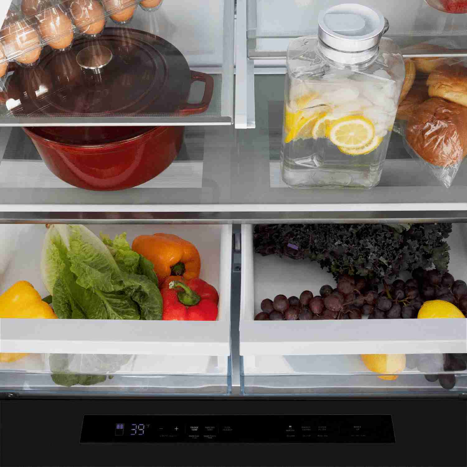 ZLINE 36" French Door Refrigerator with Dispenser, Ice Maker, Black Stainless Steel