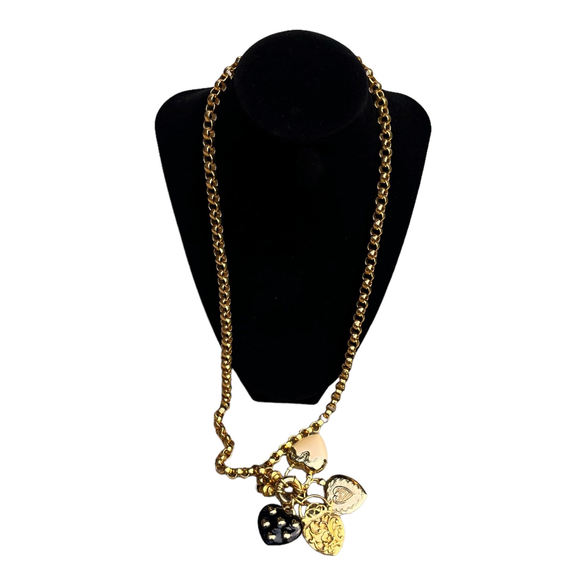 Stunning Vintage Joan Rivers Gold Tone Necklace with Enamel Charms
