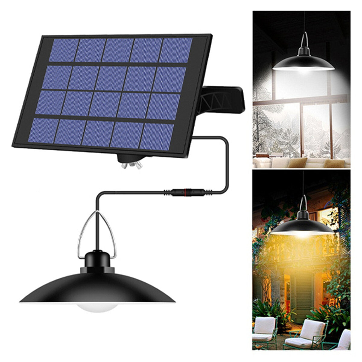 Solar-Powered Pendant Light, Waterproof Outdoor/Indoor Chandelier