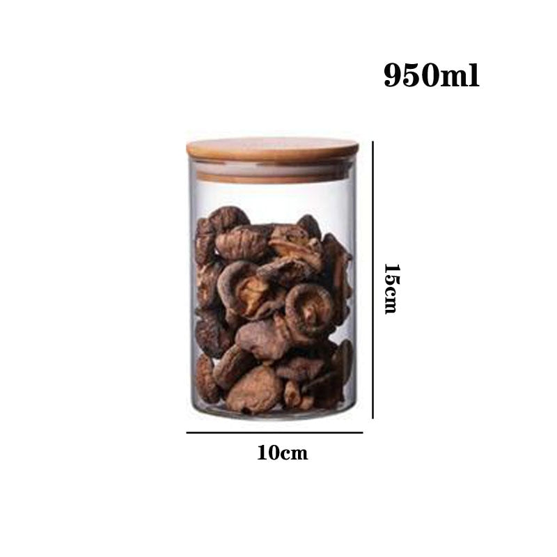 Eco-Friendly Bamboo Lid Glass Food Storage Container