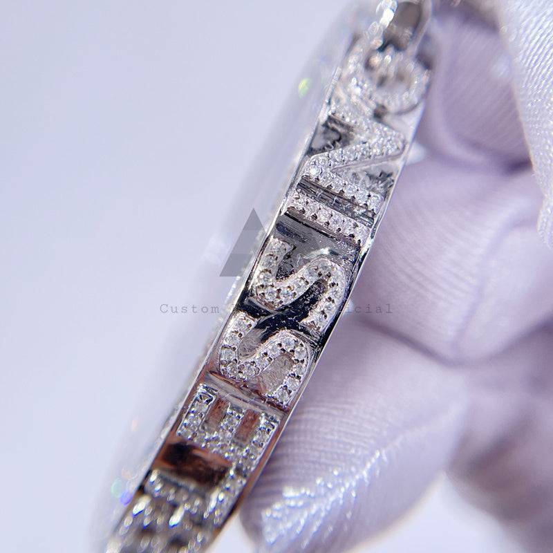 Stylish Solid Silver Broken Heart Pendant with VVS Moissanite
