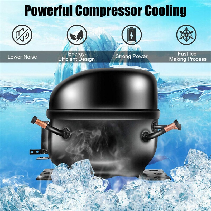 Premium Stainless Steel Portable Ice Maker with Self-Clean Function