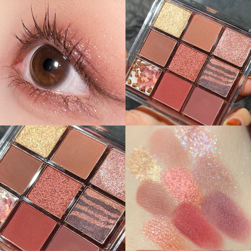 Stylish 9-Color Waterproof Eyeshadow Palette for Vibrant Looks