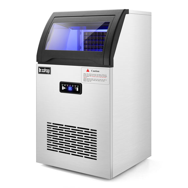 ZOKOP Stainless Steel Ice Maker Cube Machine, High-Capacity, Freestanding/Built-in
