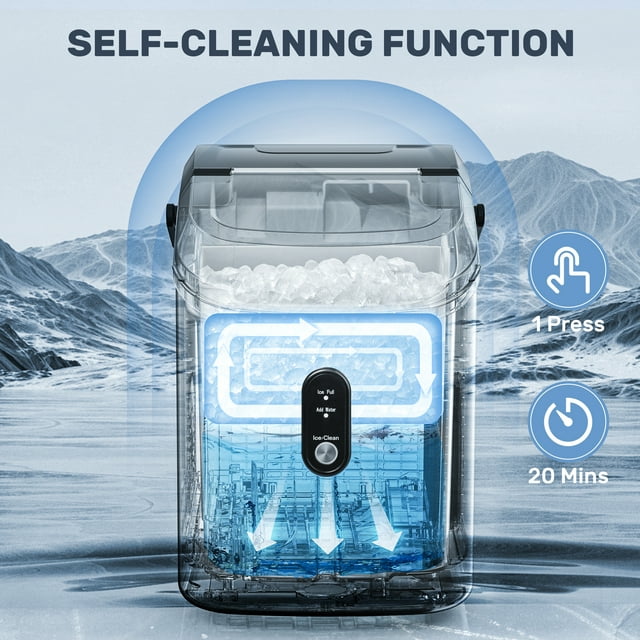 Auseo Nugget Ice Maker - Compact, Modern, and Self-Cleaning