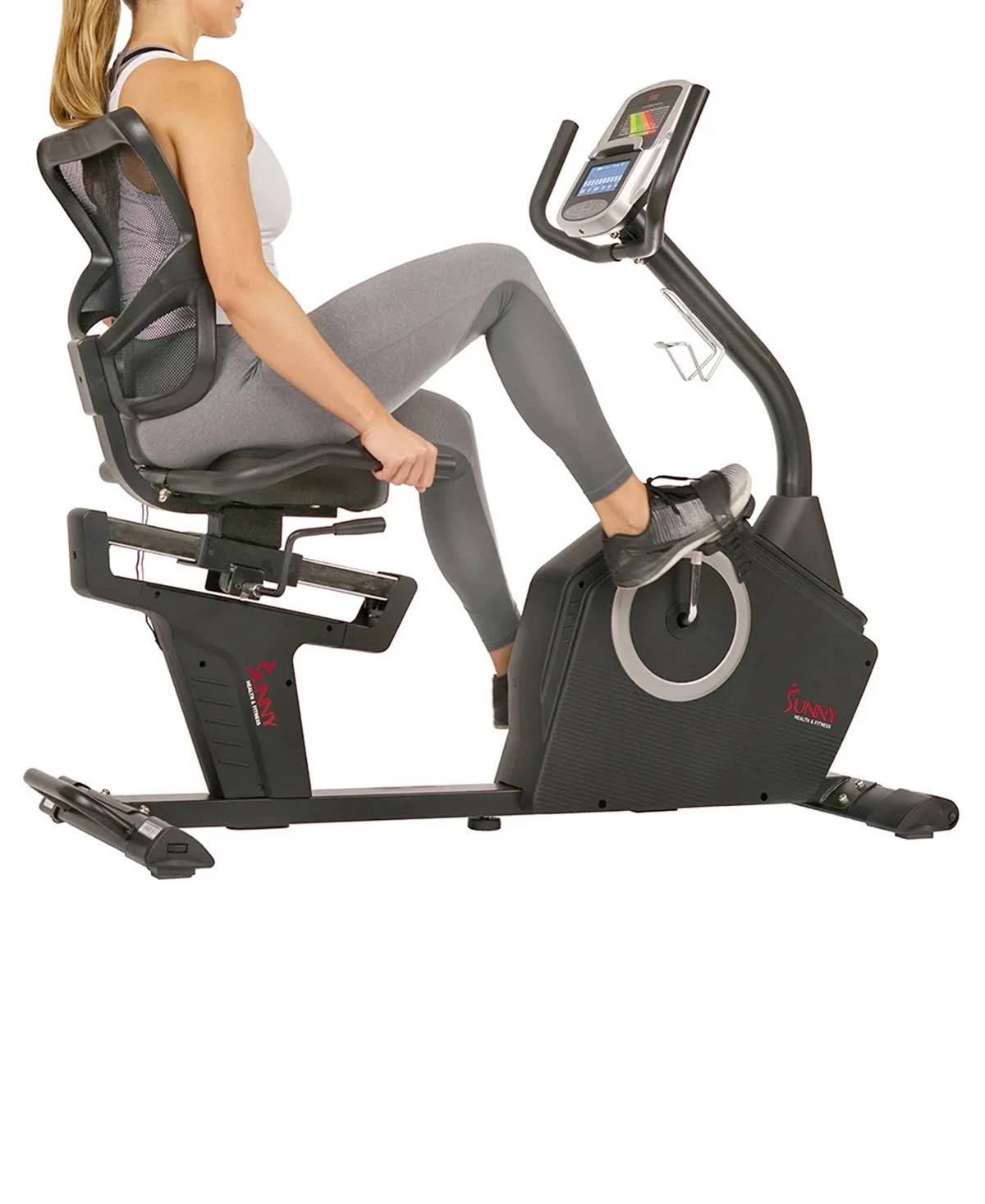 Sunny Health Fitness Programmable Recumbent Bike
