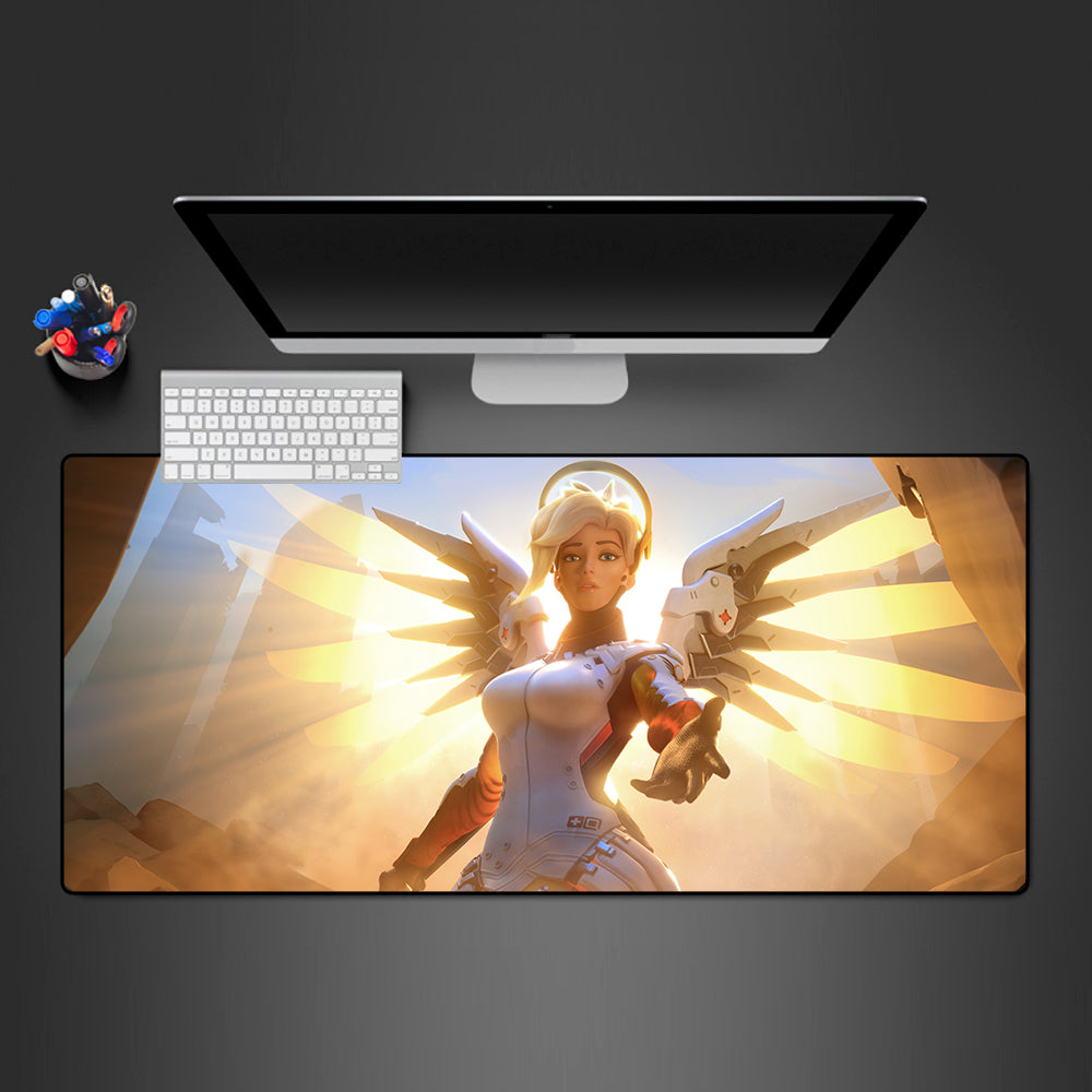 Stylish Mercy Support Gaming Mouse Pad - M-XXL Size