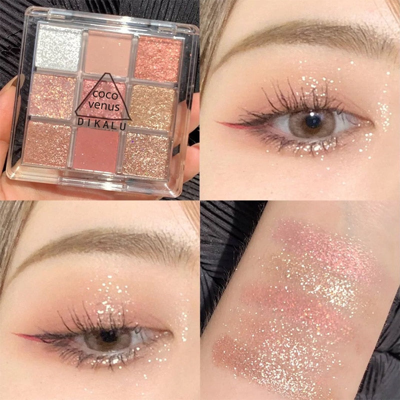 Stylish 9-Color Waterproof Eyeshadow Palette for Vibrant Looks