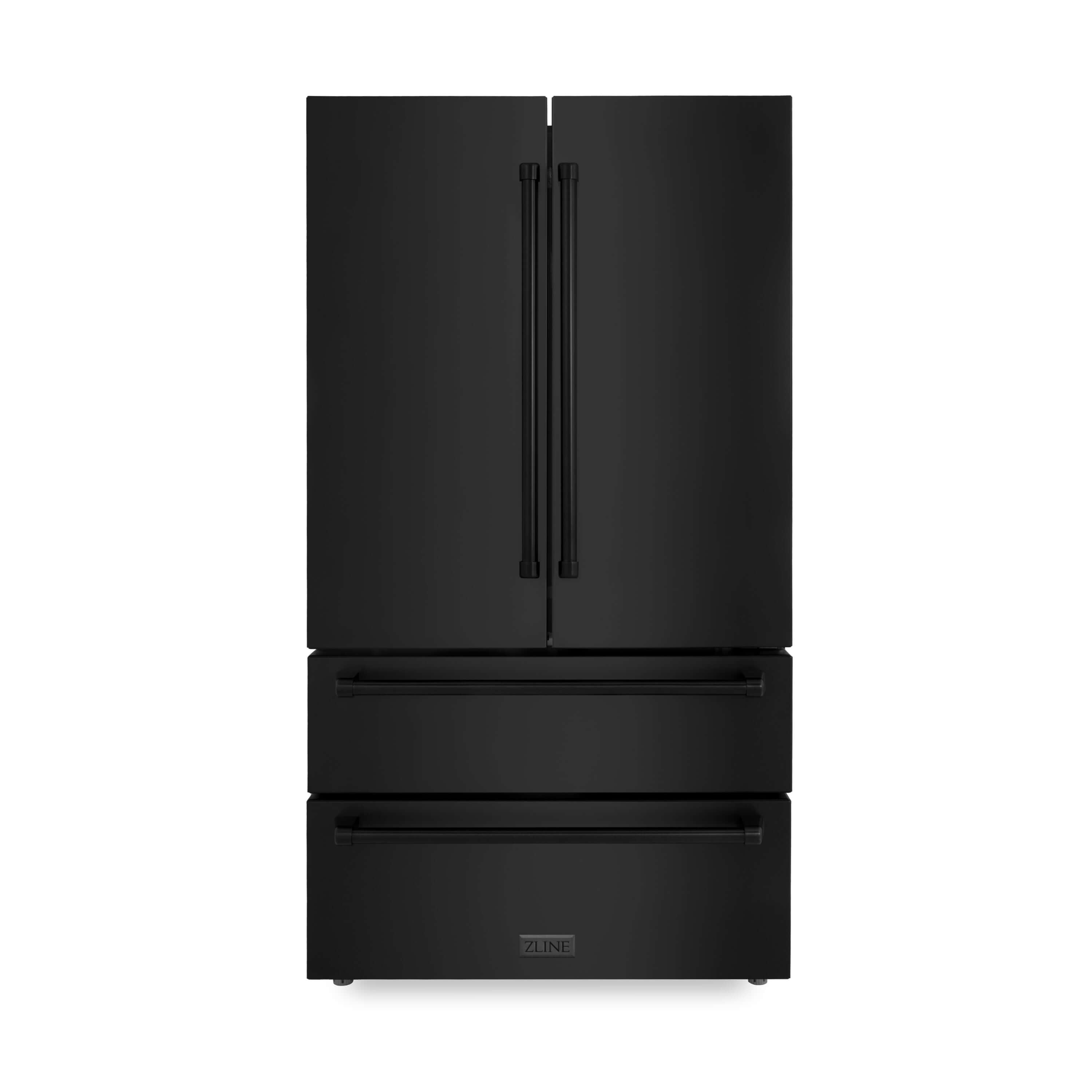 ZLINE 36" French Door Refrigerator with Ice Maker in Black Stainless Steel