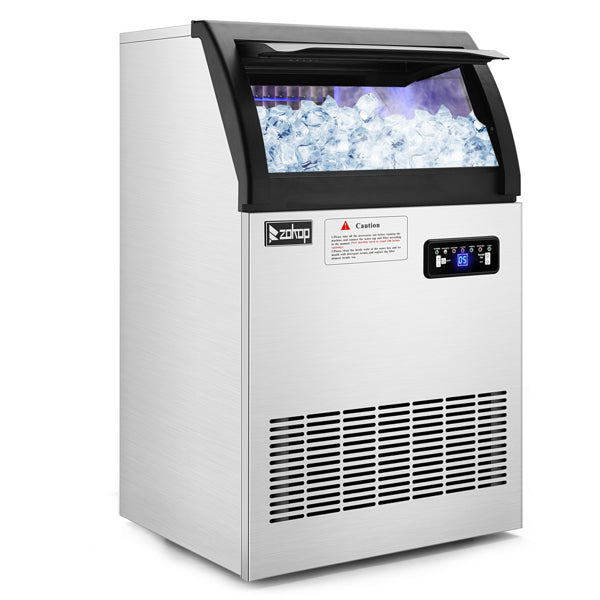 ZOKOP Stainless Steel Ice Maker Cube Machine, High-Capacity, Freestanding/Built-in