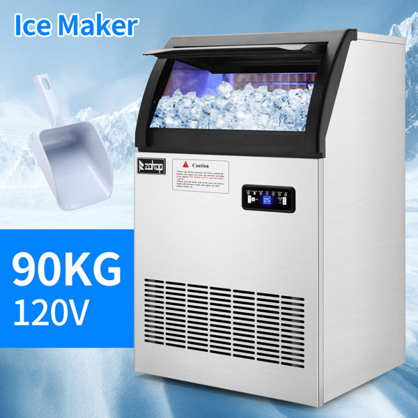 ZOKOP Stainless Steel Ice Maker Cube Machine, High-Capacity, Freestanding/Built-in