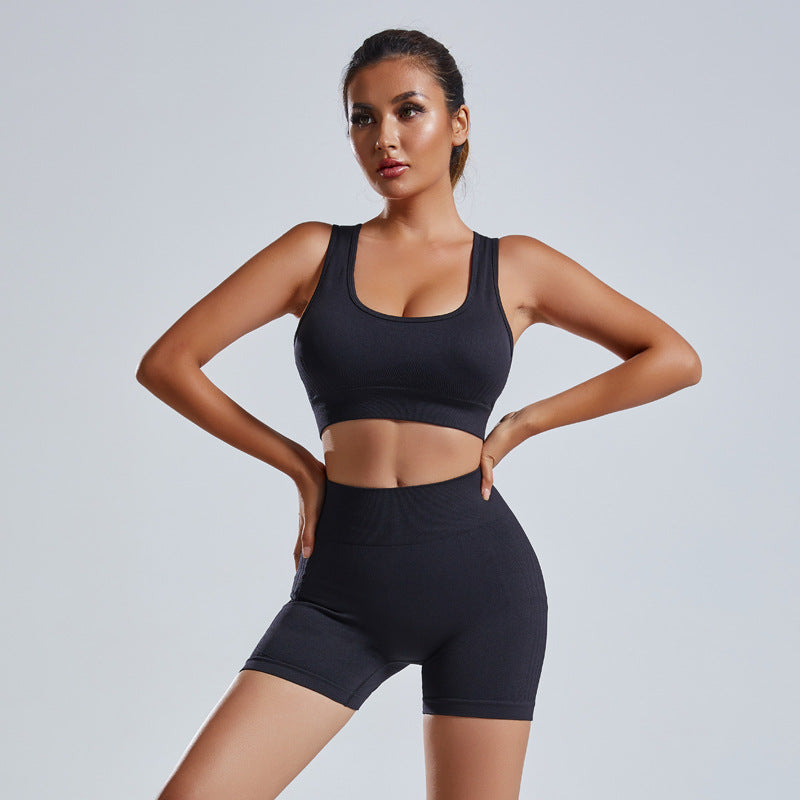Women's Seamless Yoga Set: High-Waist Leggings and Vest