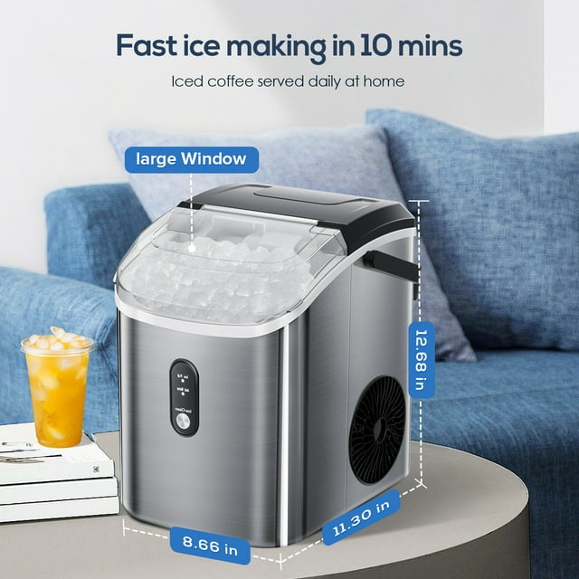 KISSAIR Nugget Ice Maker - Sleek, Portable, and Efficient