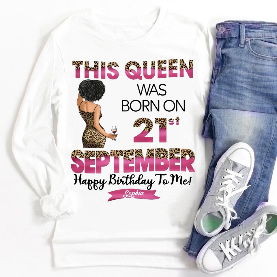 September Birthday Queen Shirt, Custom-Made for September Born Ladies