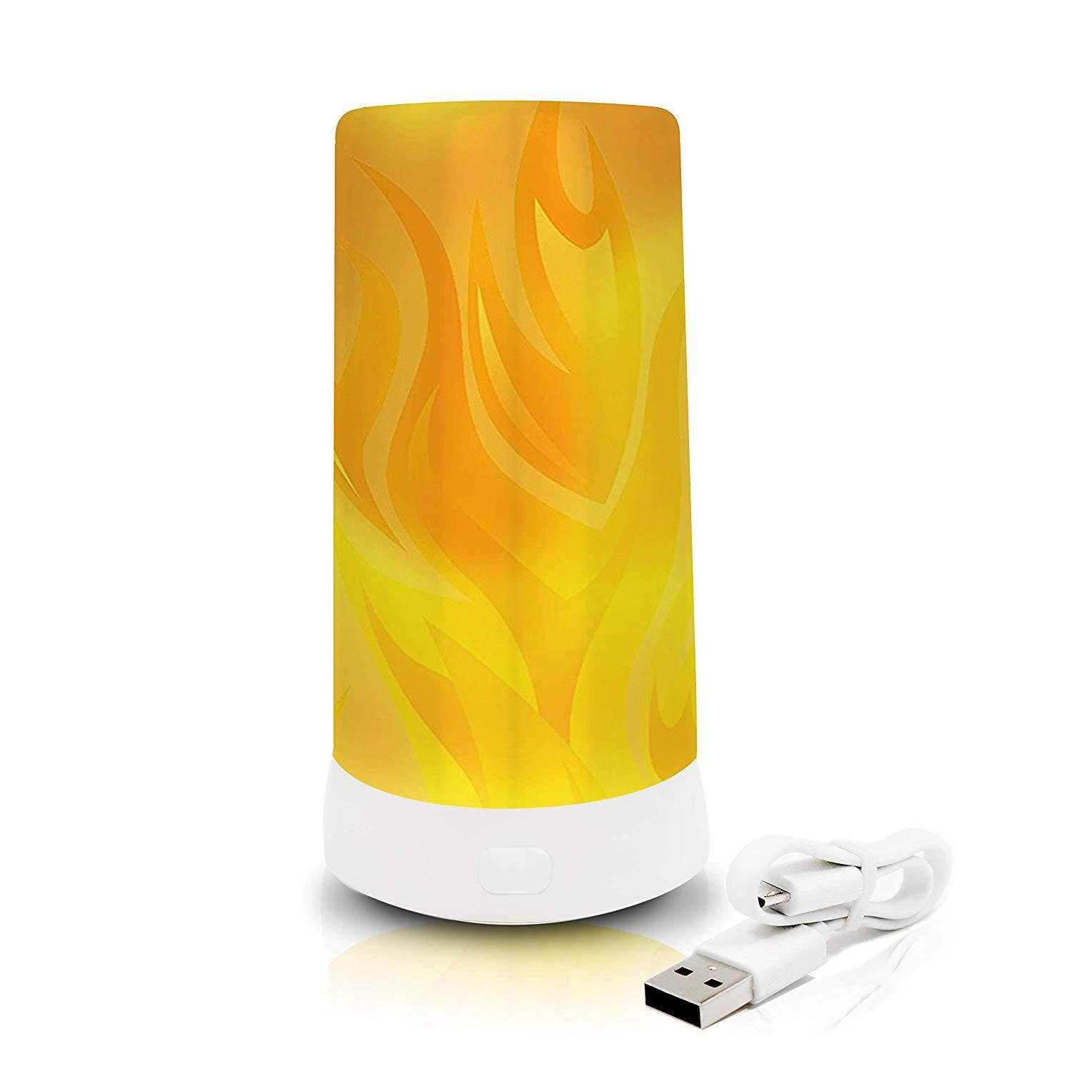 Rechargeable LED Flame Effect Light Bulb - Flickering Fire Light for Indoor/Outdoor