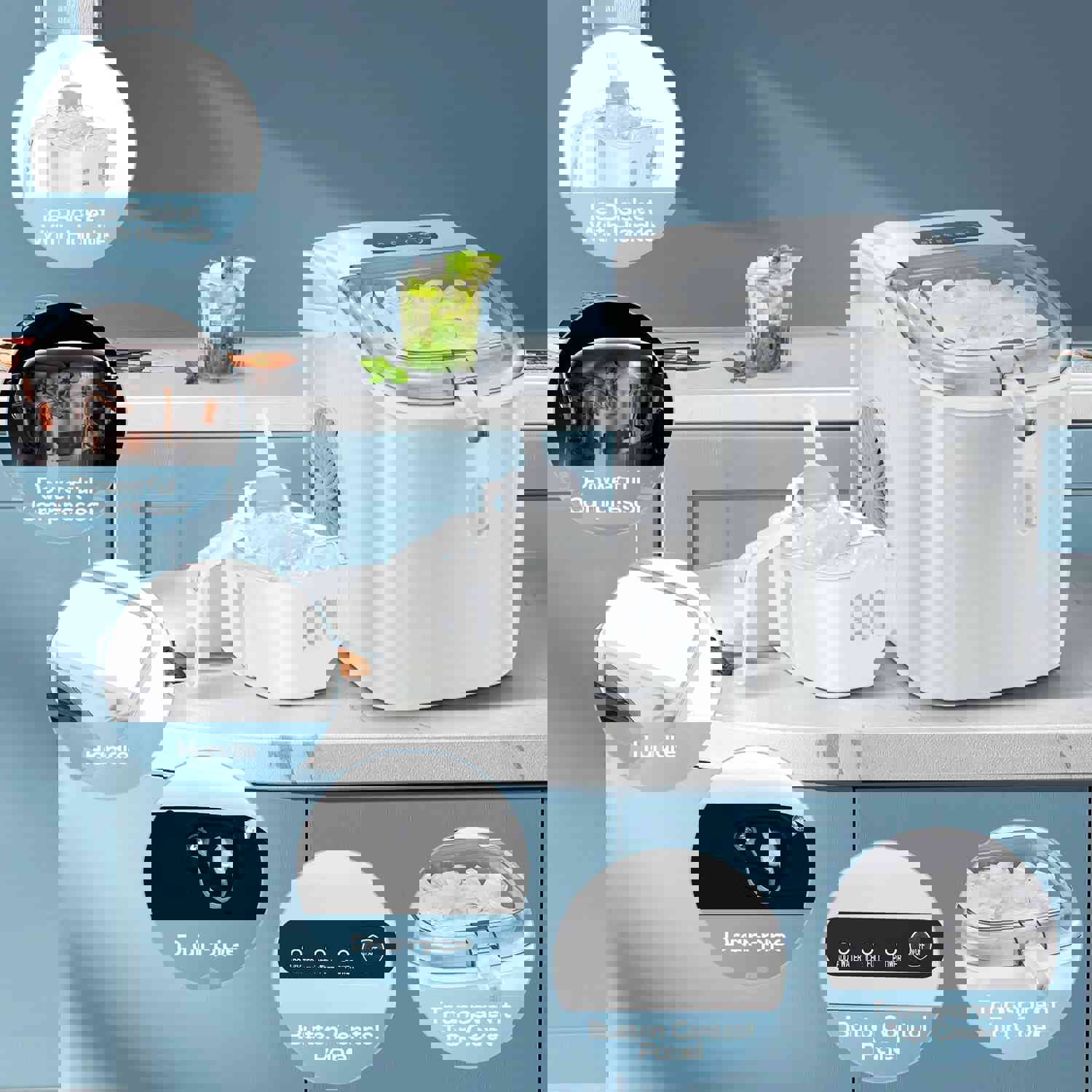 Auseo Portable Ice Maker, Fast and Efficient Countertop Machine