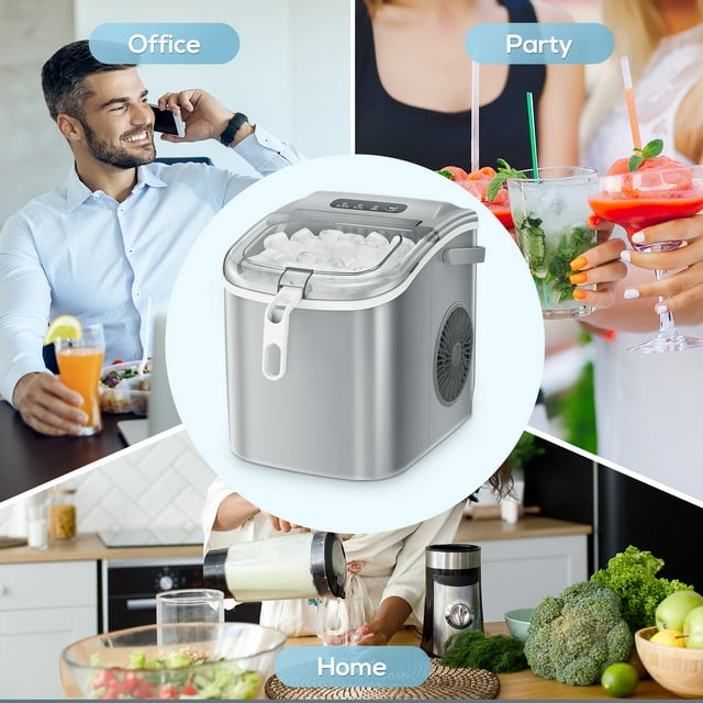 Auseo Portable Ice Maker, Fast and Efficient Countertop Machine