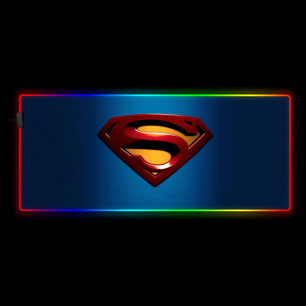 Superman Themed RGB LED Gaming Mouse Pad