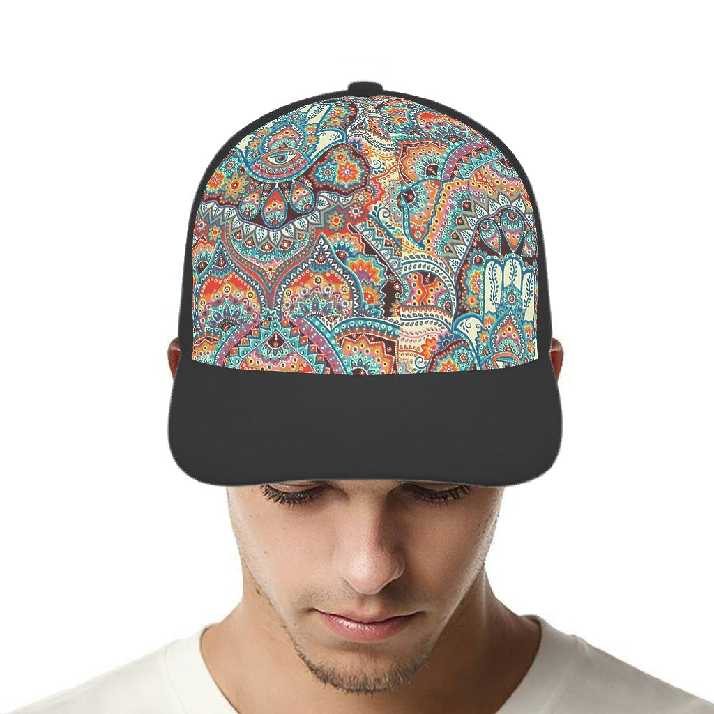 Stylish Hamsa Hand Baseball Cap with Adjustable Buckle