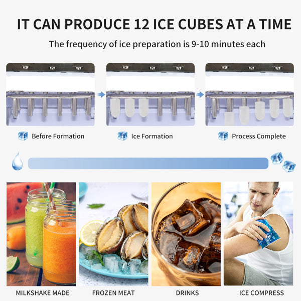 Portable Ice Maker Machine with Transparent Cover