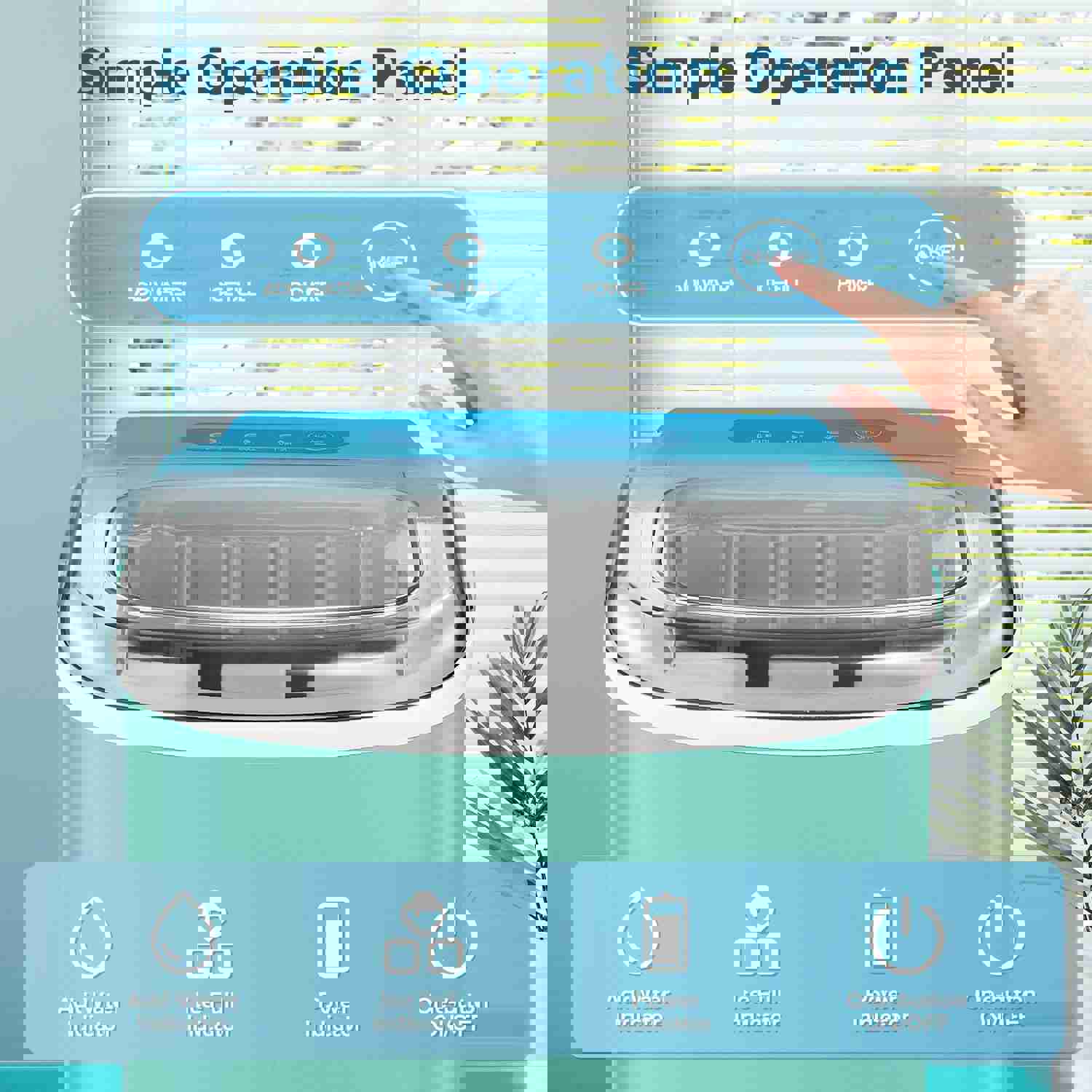 Auseo Compact Ice Maker, 9 Cubes in 8 Mins, 26 lbs Daily, Self-Cleaning