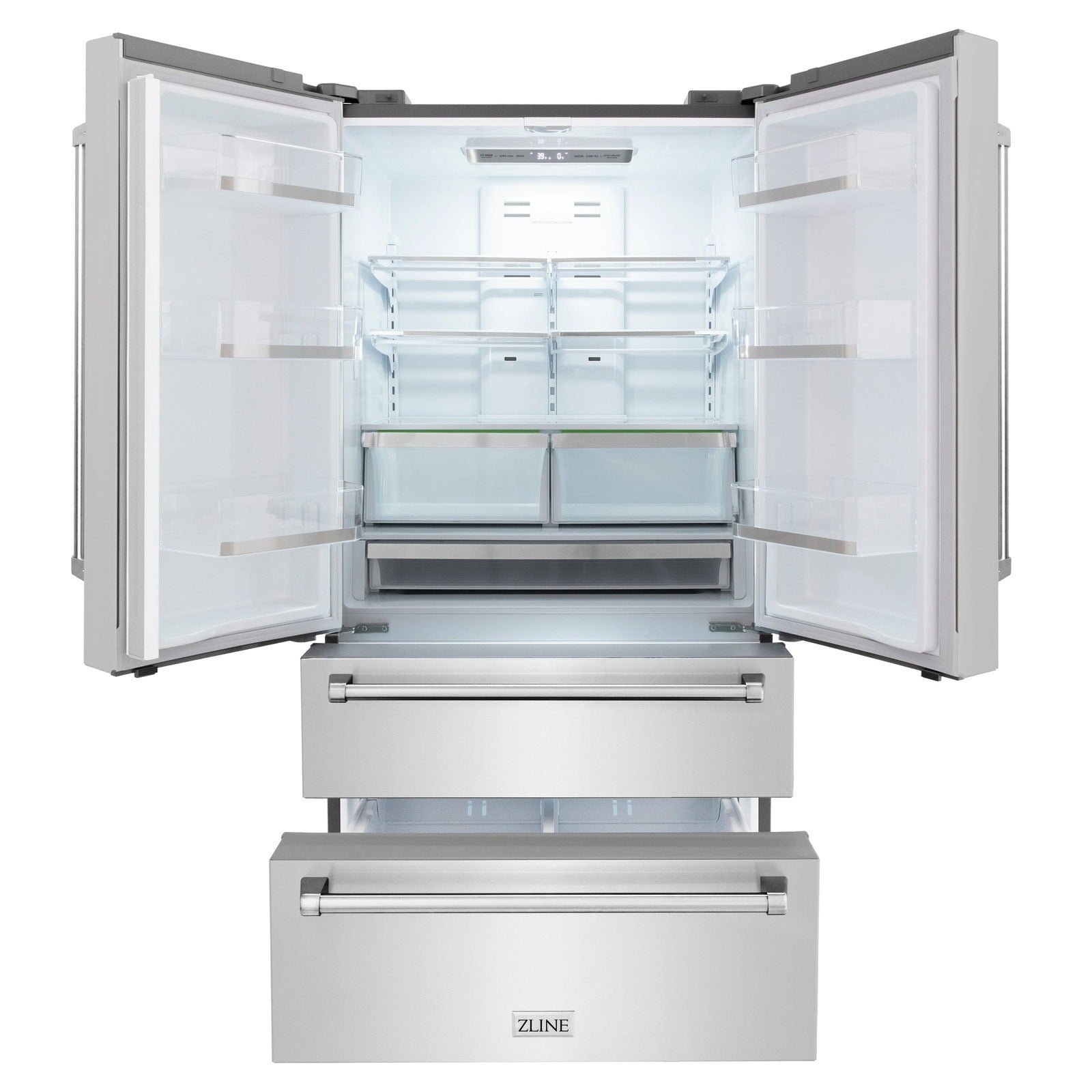 ZLINE 36-Inch French Door Refrigerator with Ice Maker, 22.5 Cu. Ft., Stainless Steel