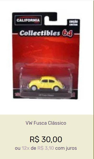 Vintage Cars Collection - VW Fusca Set of 7 Unique Models