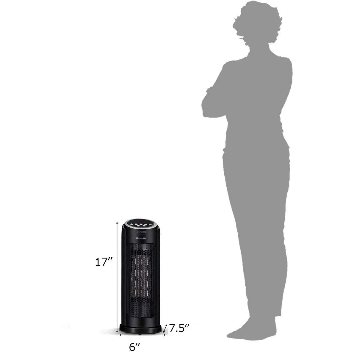 Whisper-Quiet Ceramic Tower Heater with Remote