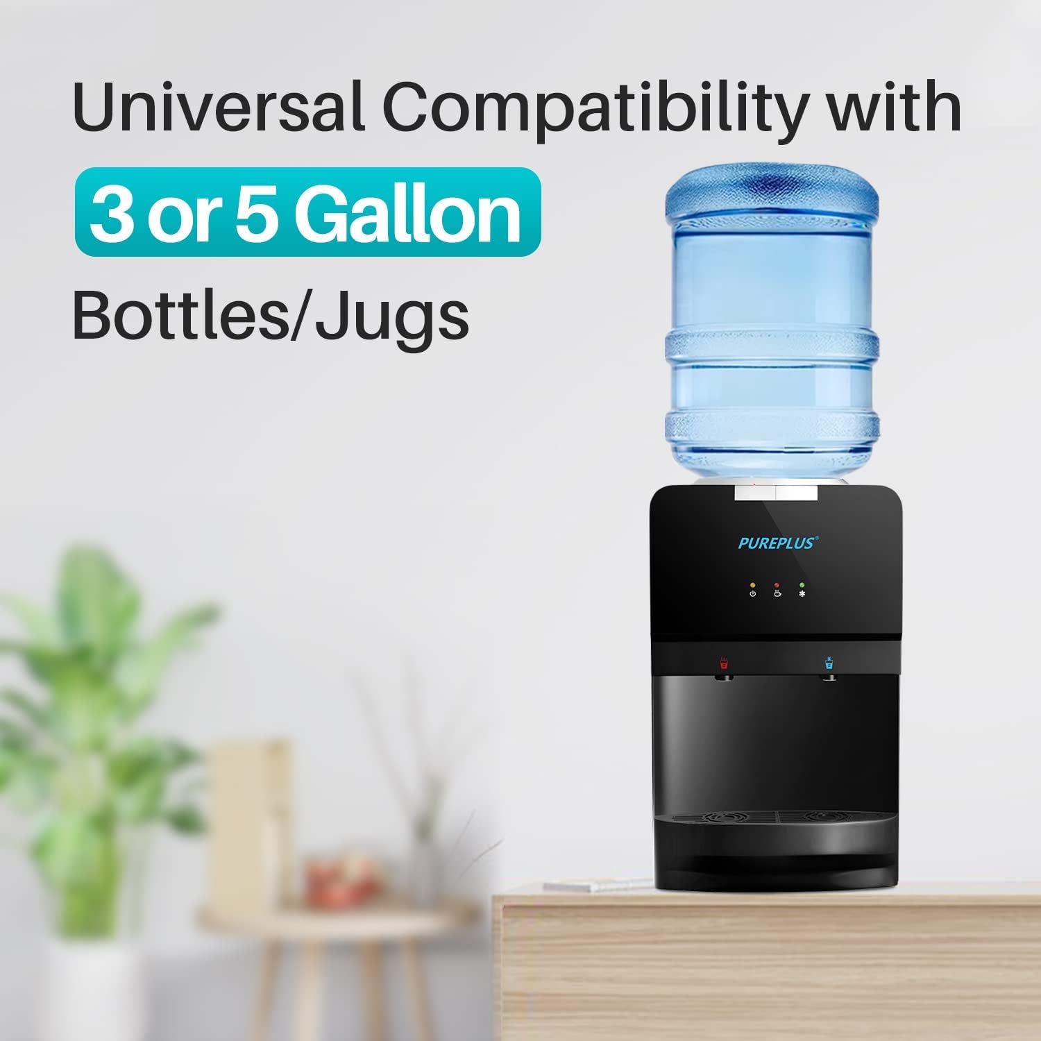 Top-Loading Countertop Water Cooler Dispenser with Hot & Cold, Child Safety Lock