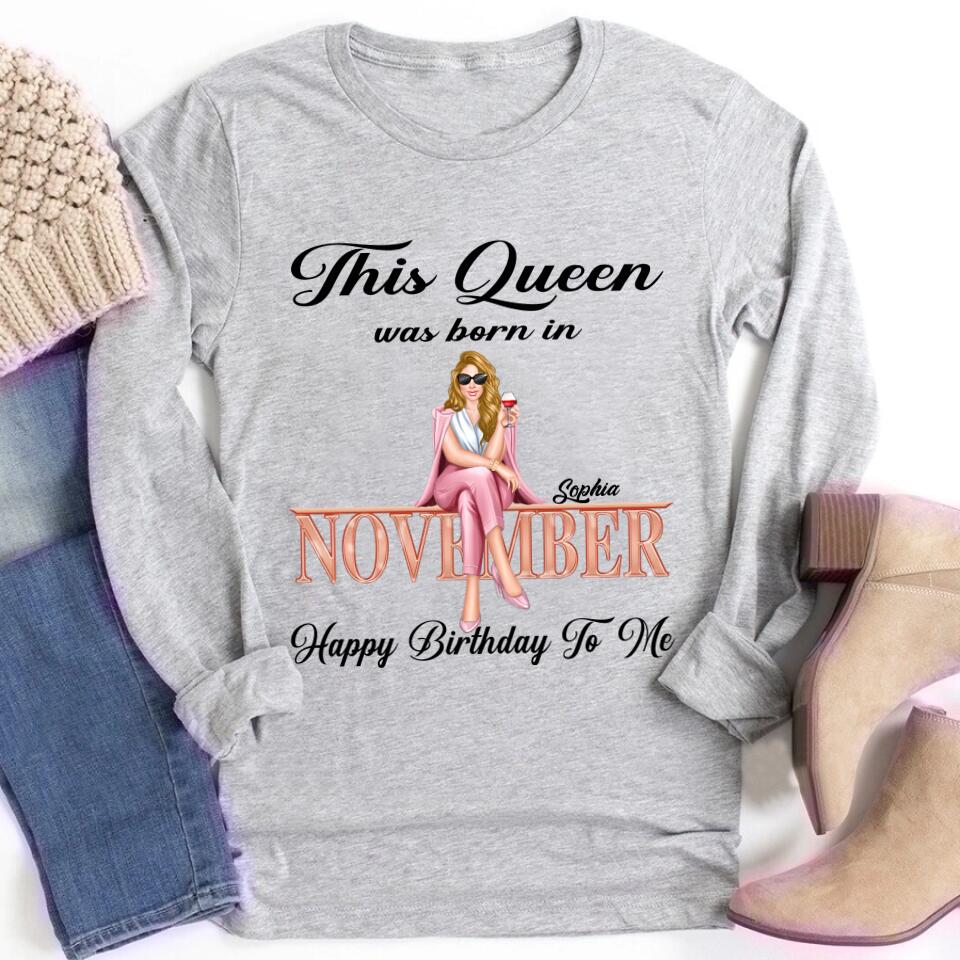 Stylish November Birthday Shirt for Women