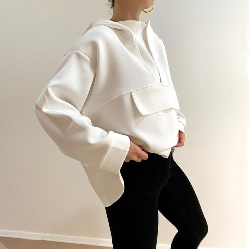 Stylish Cotton Long-Sleeved Round Neck Sweatshirt