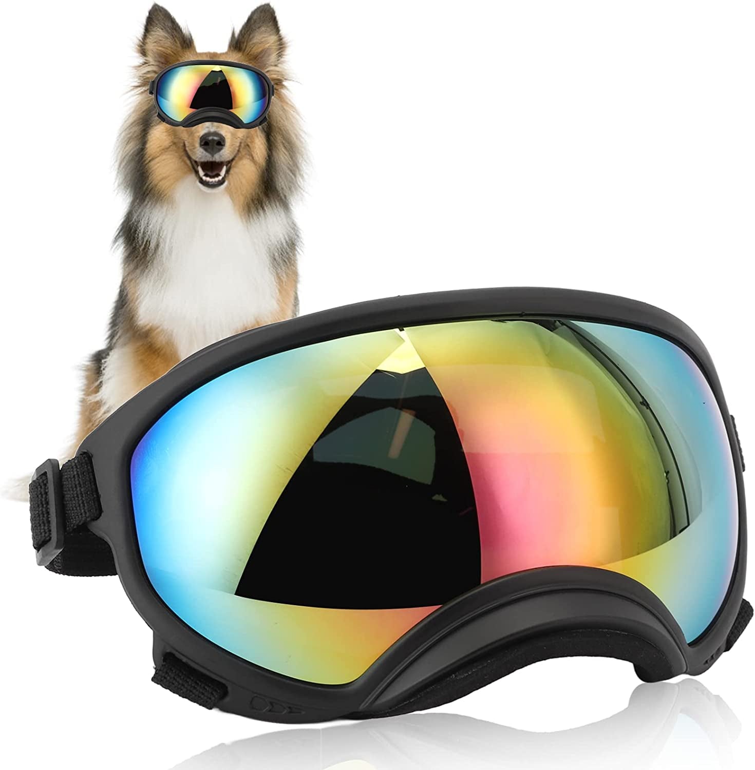 Premium UV-Blocking Dog Sunglasses with Adjustable Strap for Outdoor Protection