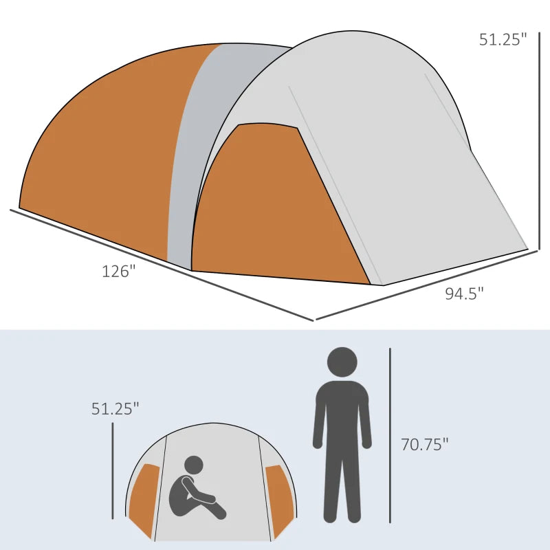 Outsunny 4-Person Waterproof and Sun-Blocking Camping Tent
