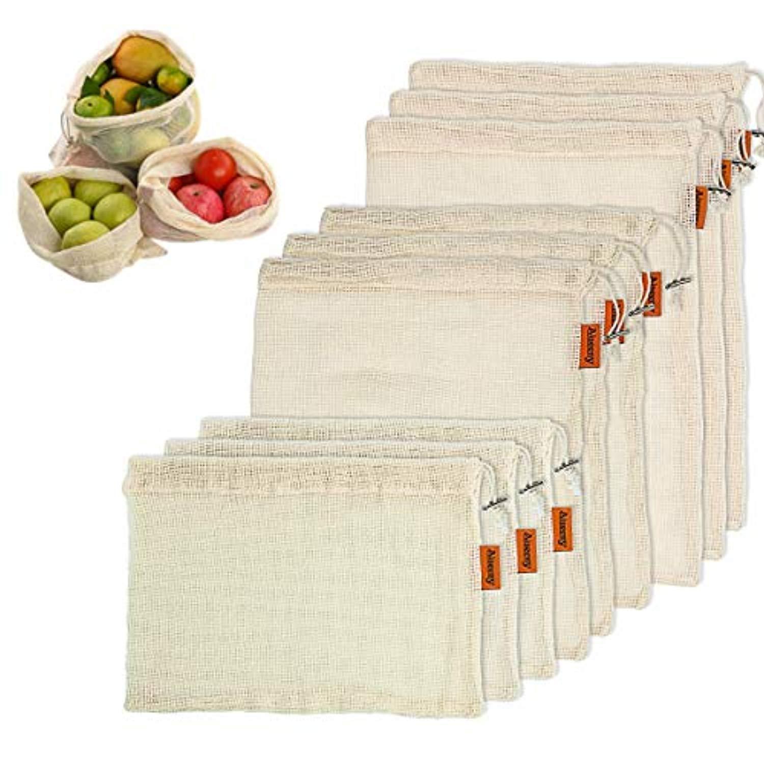 Eco-Friendly, Reusable Produce Bags - Organic Cotton Mesh for Zero Waste Shopping